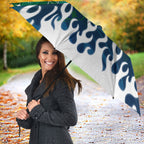 Personalized Canberra Raiders Umbrella Y2K Grunge Aesthetic With Cyber Flames and Starburst Graphics