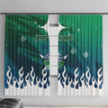 Personalized Canberra Raiders Window Curtain Y2K Grunge Aesthetic With Cyber Flames and Starburst Graphics