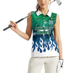 Personalized Canberra Raiders Women Sleeveless Polo Shirt Y2K Grunge Aesthetic With Cyber Flames and Starburst Graphics