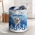 Personalized Canterbury Bankstown Bulldogs Laundry Basket Y2K Grunge Aesthetic With Cyber Flames and Starburst Graphics
