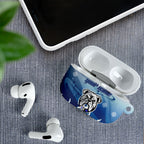 Personalized Canterbury Bankstown Bulldogs AirPods Case Y2K Grunge Aesthetic With Cyber Flames and Starburst Graphics