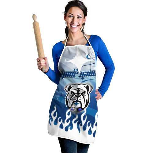 Personalized Canterbury Bankstown Bulldogs Apron Y2K Grunge Aesthetic With Cyber Flames and Starburst Graphics