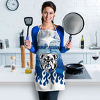 Personalized Canterbury Bankstown Bulldogs Apron Y2K Grunge Aesthetic With Cyber Flames and Starburst Graphics