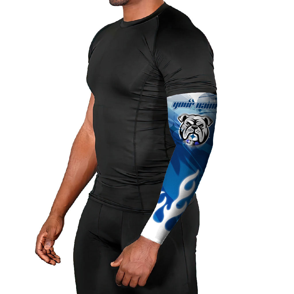 Personalized Canterbury Bankstown Bulldogs Arm Sleeves Y2K Grunge Aesthetic With Cyber Flames and Starburst Graphics