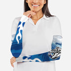 Personalized Canterbury Bankstown Bulldogs Arm Sleeves Y2K Grunge Aesthetic With Cyber Flames and Starburst Graphics