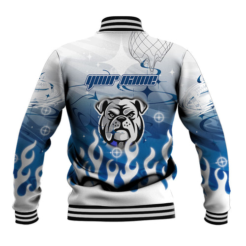 Personalized Canterbury Bankstown Bulldogs Baseball Jacket Y2K Grunge Aesthetic With Cyber Flames and Starburst Graphics