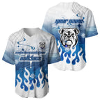 Personalized Canterbury Bankstown Bulldogs Baseball Jersey Y2K Grunge Aesthetic With Cyber Flames and Starburst Graphics