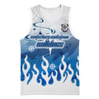 Personalized Canterbury Bankstown Bulldogs Basketball Jersey Y2K Grunge Aesthetic With Cyber Flames and Starburst Graphics