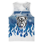 Personalized Canterbury Bankstown Bulldogs Basketball Jersey Y2K Grunge Aesthetic With Cyber Flames and Starburst Graphics