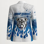 Personalized Canterbury Bankstown Bulldogs Blazer Y2K Grunge Aesthetic With Cyber Flames and Starburst Graphics