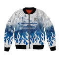 Personalized Canterbury Bankstown Bulldogs Bomber Jacket Y2K Grunge Aesthetic With Cyber Flames and Starburst Graphics
