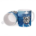Personalized Canterbury Bankstown Bulldogs Ceramic Mug Y2K Grunge Aesthetic With Cyber Flames and Starburst Graphics