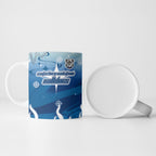 Personalized Canterbury Bankstown Bulldogs Ceramic Mug Y2K Grunge Aesthetic With Cyber Flames and Starburst Graphics