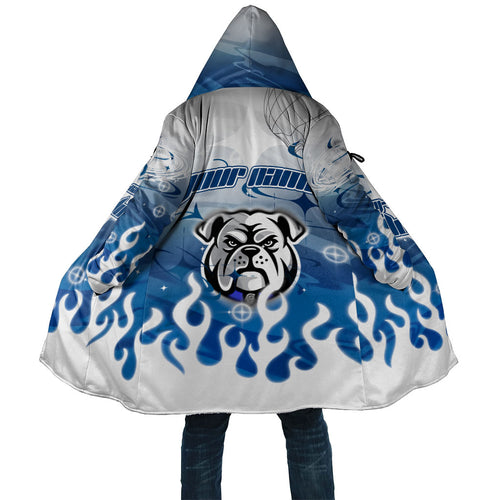 Personalized Canterbury Bankstown Bulldogs Cloak Y2K Grunge Aesthetic With Cyber Flames and Starburst Graphics
