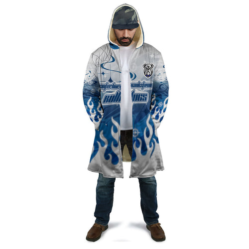 Personalized Canterbury Bankstown Bulldogs Cloak Y2K Grunge Aesthetic With Cyber Flames and Starburst Graphics