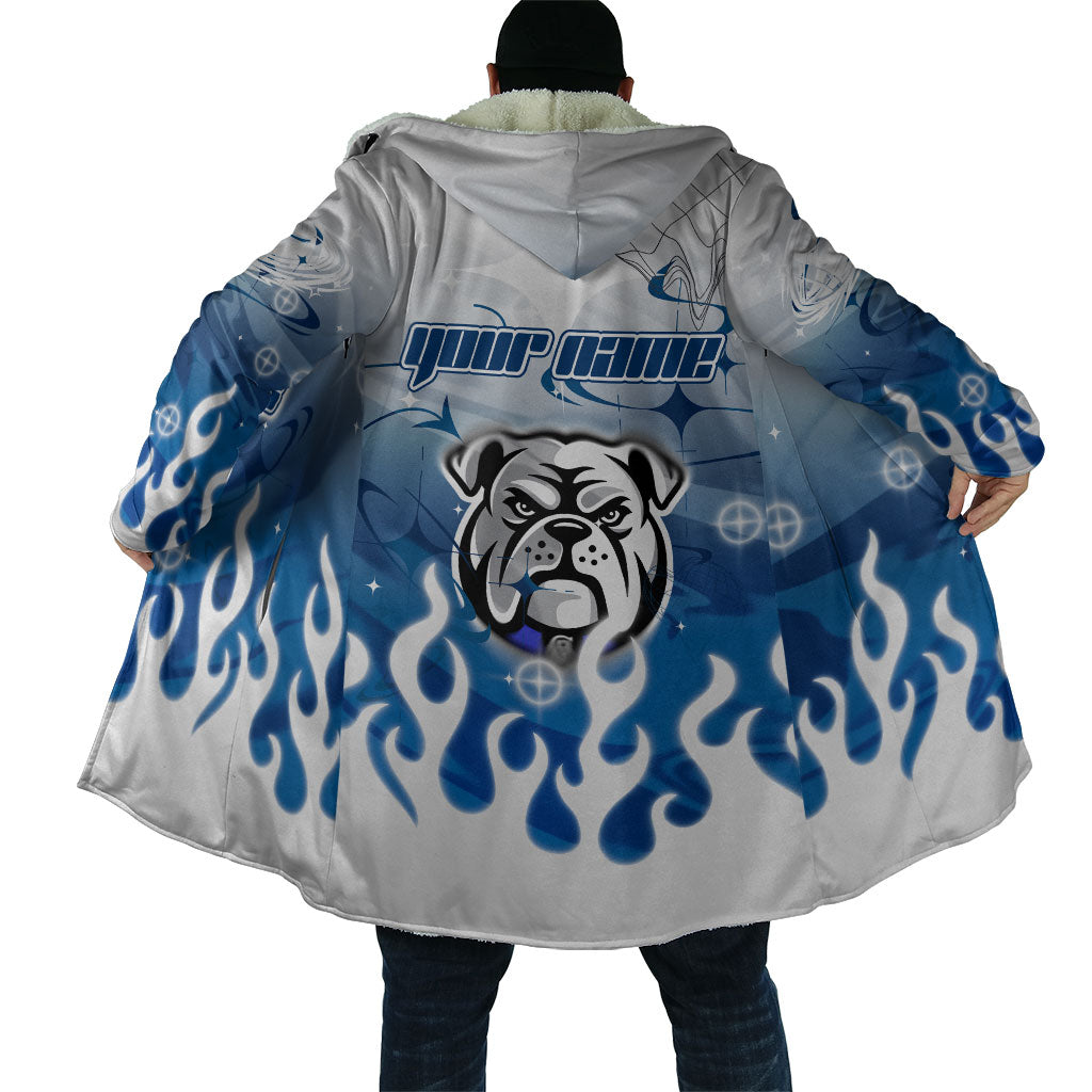 Personalized Canterbury Bankstown Bulldogs Cloak Y2K Grunge Aesthetic With Cyber Flames and Starburst Graphics