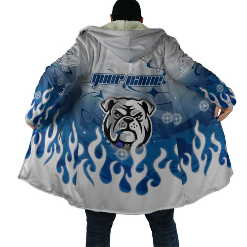 Personalized Canterbury Bankstown Bulldogs Cloak Y2K Grunge Aesthetic With Cyber Flames and Starburst Graphics