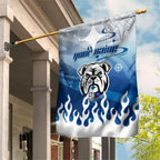 Personalized Canterbury Bankstown Bulldogs Garden Flag Y2K Grunge Aesthetic With Cyber Flames and Starburst Graphics