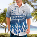 Personalized Canterbury Bankstown Bulldogs Hawaiian Shirt Y2K Grunge Aesthetic With Cyber Flames and Starburst Graphics