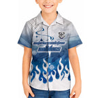 Personalized Canterbury Bankstown Bulldogs Hawaiian Shirt Y2K Grunge Aesthetic With Cyber Flames and Starburst Graphics