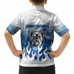 Personalized Canterbury Bankstown Bulldogs Hawaiian Shirt Y2K Grunge Aesthetic With Cyber Flames and Starburst Graphics