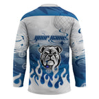 Personalized Canterbury Bankstown Bulldogs Hockey Jersey Y2K Grunge Aesthetic With Cyber Flames and Starburst Graphics