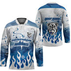 Personalized Canterbury Bankstown Bulldogs Hockey Jersey Y2K Grunge Aesthetic With Cyber Flames and Starburst Graphics