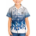 Personalized Canterbury Bankstown Bulldogs Kid Hawaiian Shirt Y2K Grunge Aesthetic With Cyber Flames and Starburst Graphics