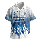 Personalized Canterbury Bankstown Bulldogs Kid Hawaiian Shirt Y2K Grunge Aesthetic With Cyber Flames and Starburst Graphics