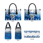 Personalized Canterbury Bankstown Bulldogs Leather Bag Y2K Grunge Aesthetic With Cyber Flames and Starburst Graphics