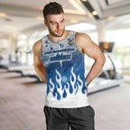 Personalized Canterbury Bankstown Bulldogs Men Tank Top Y2K Grunge Aesthetic With Cyber Flames and Starburst Graphics