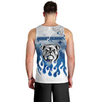 Personalized Canterbury Bankstown Bulldogs Men Tank Top Y2K Grunge Aesthetic With Cyber Flames and Starburst Graphics