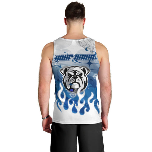 Personalized Canterbury Bankstown Bulldogs Men Tank Top Y2K Grunge Aesthetic With Cyber Flames and Starburst Graphics