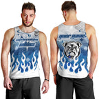 Personalized Canterbury Bankstown Bulldogs Men Tank Top Y2K Grunge Aesthetic With Cyber Flames and Starburst Graphics