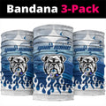 Personalized Canterbury Bankstown Bulldogs Neck Gaiter Y2K Grunge Aesthetic With Cyber Flames and Starburst Graphics