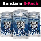 Personalized Canterbury Bankstown Bulldogs Neck Gaiter Y2K Grunge Aesthetic With Cyber Flames and Starburst Graphics