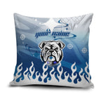 Personalized Canterbury Bankstown Bulldogs Pillow Cover Y2K Grunge Aesthetic With Cyber Flames and Starburst Graphics