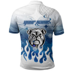 Personalized Canterbury Bankstown Bulldogs Polo Shirt Y2K Grunge Aesthetic With Cyber Flames and Starburst Graphics