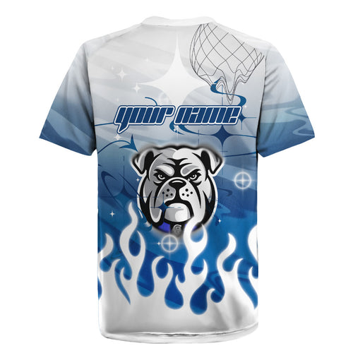 Personalized Canterbury Bankstown Bulldogs Rugby Jersey Y2K Grunge Aesthetic With Cyber Flames and Starburst Graphics