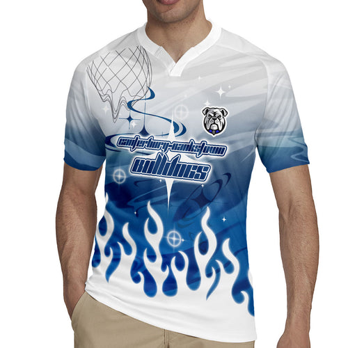 Personalized Canterbury Bankstown Bulldogs Rugby Jersey Y2K Grunge Aesthetic With Cyber Flames and Starburst Graphics