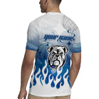 Personalized Canterbury Bankstown Bulldogs Rugby Jersey Y2K Grunge Aesthetic With Cyber Flames and Starburst Graphics
