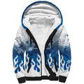 Personalized Canterbury Bankstown Bulldogs Sherpa Hoodie Y2K Grunge Aesthetic With Cyber Flames and Starburst Graphics
