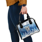 Personalized Canterbury Bankstown Bulldogs Shoulder Handbag Y2K Grunge Aesthetic With Cyber Flames and Starburst Graphics