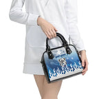 Personalized Canterbury Bankstown Bulldogs Shoulder Handbag Y2K Grunge Aesthetic With Cyber Flames and Starburst Graphics