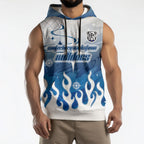 Personalized Canterbury Bankstown Bulldogs Sleeveless Hoodie Y2K Grunge Aesthetic With Cyber Flames and Starburst Graphics