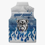 Personalized Canterbury Bankstown Bulldogs Sleeveless Puffer Jacket Y2K Grunge Aesthetic With Cyber Flames and Starburst Graphics