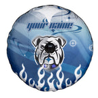 Personalized Canterbury Bankstown Bulldogs Spare Tire Cover Y2K Grunge Aesthetic With Cyber Flames and Starburst Graphics