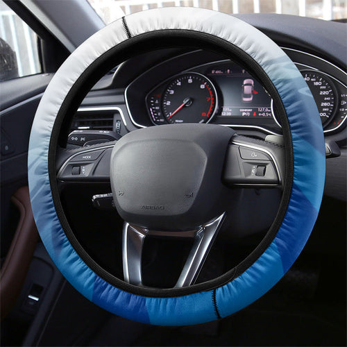 Canterbury Bankstown Bulldogs Steering Wheel Cover Y2K Grunge Aesthetic With Cyber Flames and Starburst Graphics