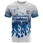Personalized Canterbury Bankstown Bulldogs T Shirt Y2K Grunge Aesthetic With Cyber Flames and Starburst Graphics