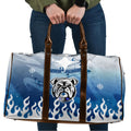Personalized Canterbury Bankstown Bulldogs Travel Bag Y2K Grunge Aesthetic With Cyber Flames and Starburst Graphics